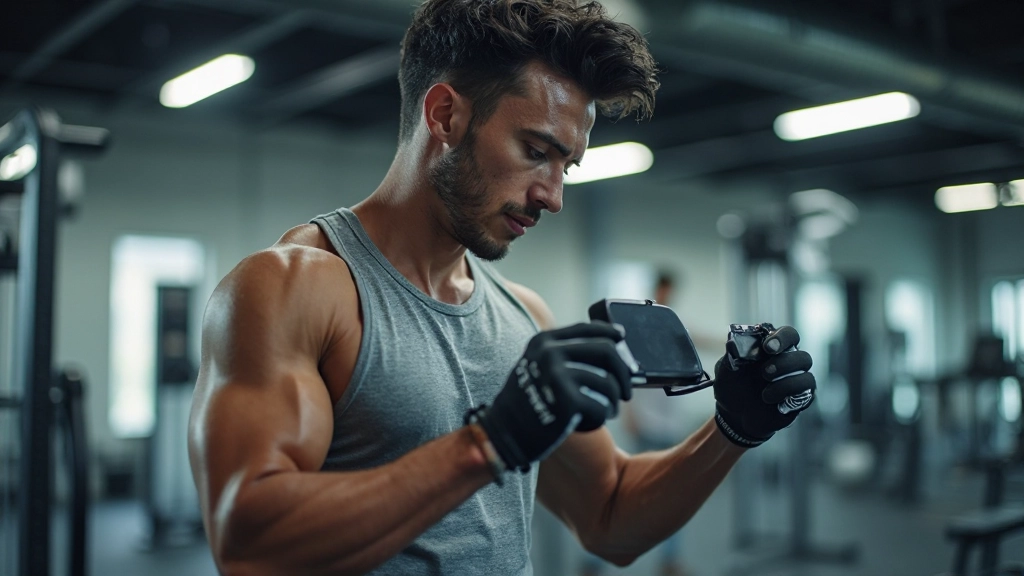 لاعب يقيس نتائجه الرياضية باستخدام أدوات القياس الحديثة